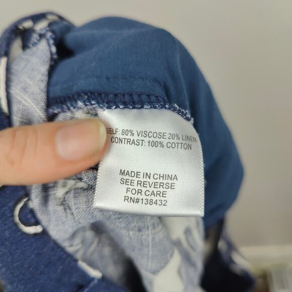 Modcloth Cat Print Trouser Pants Womens 18 Navy Blue Pleated Lightweight Retro - Picture 8 of 10